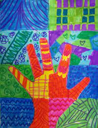 I Wanted An Easy Way To Teach The Elements Of Art To My 6th Graders I Decided To Use Hands To Get Them Started H Elements Of Art Art Lessons Art
