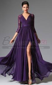 Long V Neck Chiffon Lace Purple Bridesmaid Dress With Long Sleeve Jt Long Sleeve Bridesmaid Dress Purple Chiffon Bridesmaid Dress Long Sleeve Evening Dresses