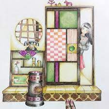 おとなのぬりえ 大人の塗り絵 コロリアージュ 憧れのお部屋 井田千秋 和室 和モダン adultcoloring adultcoloringbook coloriage coloringbookforadults coloringbook たーこの憧れのお部屋 コロリアージュ ぬり絵 塗り絵