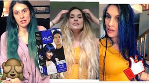 Dyeing My Hair Blue Brown To Blonde To Blue Diy At Home Color Splat Blue Envy Youtube