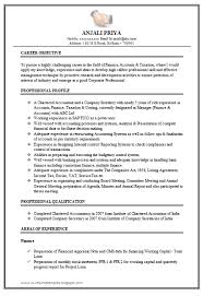 chartered accountant resume sample doc