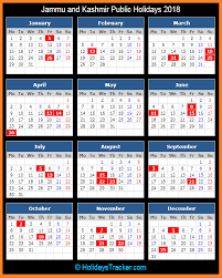 This is the list of the 2021 public holidays for each state and territory in australia. Jammu And Kashmir India Public Holidays 2018 Holidays Tracker