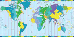 Worldwide Time Zone Map World Time Zones Map