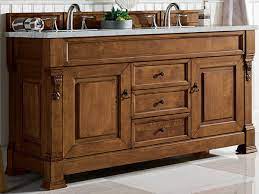 The look is completed with elegant antique brass hardware. James Martin Furniture Brookfield Country Oak 60 Wide Double Vanity Js1471145671