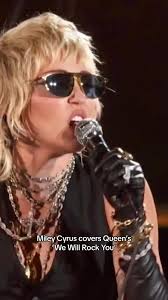 Miley Cyrus Rock Music Cover of Queen's 'We Will Rock You'