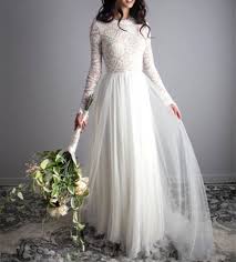 Lace long sleeves, embroidered bodice do this gowns gorgeous. Simple Long Sleeve Lace Wedding Dress 52 Off Tajpalace Net