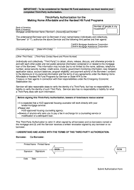 Us bank requirements from borrower: Fillable Third Party Authorization Form For The Making Home Affordable Printable Pdf Download