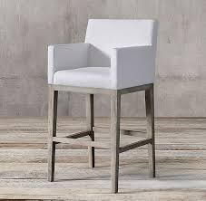Morgan Track Arm Fabric Stool Living Room Stools Bedroom Seating Counter Stools
