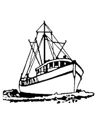 Set Sail Fishing Boat Coloring Pages Kids Play Color Fishing Boat Tattoo Boat Sketch Boat