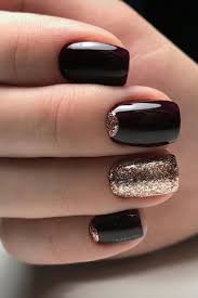 Gold Black And Glitter Nails Black Gold Black And Gold Black Nails With Glitter Gold Glitter Nails Black Nail Designs