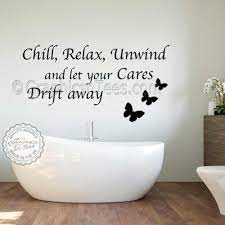 Chill Relax Unwind Bathroom Wall Sticker Inspirational Quote With Butterflies
