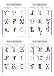 Un Jeu De Loto Pour Apprendre A Reconnaitre Les Lettres Majuscules Cursives Majuscule Cursive Cursive Les Lettres Majuscules