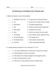 Learn vocabulary, terms, and more with flashcards, games, and other study tools. The Adventures Of Huckleberry Finn Character Quiz With Answer Key Quiz With Answers Secondary Teacher Character Worksheets