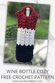 Free Crochet Pattern Wine Bottle Cozy In 2020 Bottle Cozies Cozy Crochet Patterns Crochet Cozy