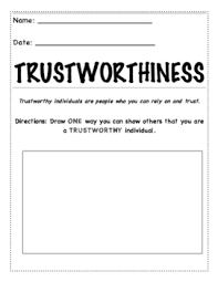 This could be via written notes or circle time to give each other compliments. Character Education Trustworthy Worksheet By Reading With Be Tpt