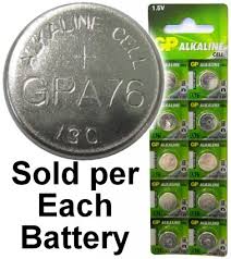 gp a76 lr44 ag13 alkaline button size battery on tear