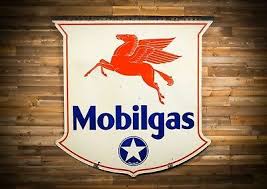 Original Mobilgas White Star Porcelain Gas Oil Sign Porcelain Signs Gas Porcelain