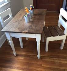 Children S Farmhouse Table And Chairs Sold Etsy Kids Wooden Table Wooden Table And Chairs Childrens Table