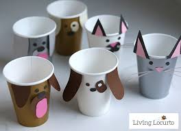 Pet Party Ideas Dog Cat Paper Cup Craft Puppy Chow Bar Paper Cup Crafts Cup Crafts Paper Cup