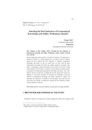 A phrase describing author], genre and title of work, date in parentheses (additional publishing information in parentheses or note); Pdf Selecting The Best Indicators Of Grammatical Knowledge And Ability Preliminary Results