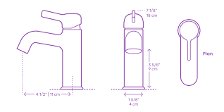 Therefore, in a kitchen cabinet of 36 inches a 22 inches sink will fit. Bathroom Faucets Dimensions Drawings Dimensions Com