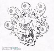 Beholder Fantasy Creature Design Final Approved Concept Sketch Creature Design Art Drawings Fantasy Creatures