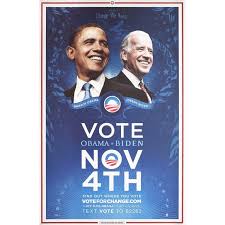 Heavy professionally printed poster on glossy heavy paper. Vote Obama Biden Nov 4th 2008 U S Poster At 1stdibs