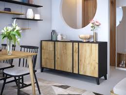 Buffet Otawa Imitation Chene Et Noir Pas Cher Buffet But Iziva Com Decoration Meuble Mobilier De Salon Mobilier De Cuisine