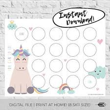 reward chart printable unicorn incentive chart digital