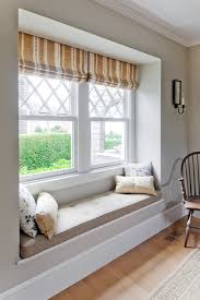 Complement the long window treatments. Harbor View Window Seat American Traditional Living Room Boston By Lda Architecture Interiors Houzz
