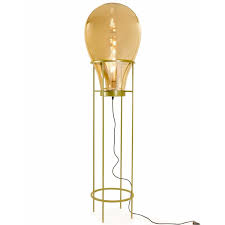 Art Deco Large Gold Glass Edison Tall Floor Lamp Gold Stand Led Bulb Included 150x50cm