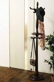 小物を置けるトレー付きポールハンガー ポールハンガー インテリア 家具 インテリア