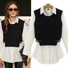 Shop over 290 top black knit vest and earn cash back all in one place. Womens Black Sweater Vest6 Fashionoon Vest Outfits For Women Women White Blouse Womens Casual Outfits