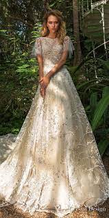 Crystal Design 2018 Short Handkerchief Sleeves Jewel Neck Full Embellishment Romantic Bohemian A Sheer Wedding Dress Wedding Dresses 2018 Short Wedding Dress