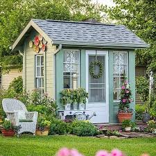 Imagine A Quiet Place At The Bottom Of The Garden Shaded From The Midday Sun By Overhanging Branches With Fresh Bree Backyard Sheds Backyard Shed Shed Design