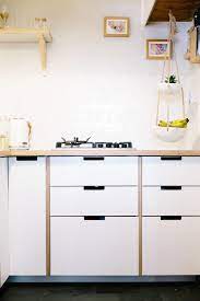Plykea In London Stylish Plywood Cabinet Fronts And Worktops For Ikea Kitchens Remodelista Ikea Metod Kitchen Plywood Kitchen Ikea Kitchen