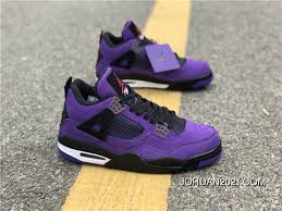 Black And Purple Sneakers Travis Scott X Air Jordan 4 Purple Black White Super Deals Air Jordans Purple Sneakers Jordan Shoes Girls
