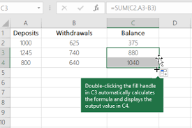 Calculate A Running Balance Excel