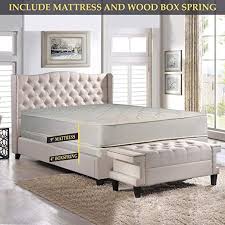 Nutan 9 Inch Gentle Firm Tight Top Innerspring Mattress And 4 Inch Wood Box Spring Foundation Set Full Xl Size In 2020 Innerspring Mattresses Mattress Wood Boxes