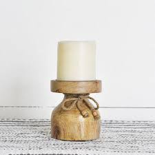 Get the best deals on wooden pillar candle holders & accessories. Small Chunky Wood Pillar Candle Holder With Pillar Candle Hartstead And Co Home Decor Seasonal Decorating Service Interior Design