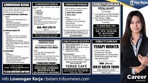 Loker Batam Hari Ini Ada 7 Informasi Lowongan Kerja Hari Ini Ada Perusahaan Galangan Kapal Tribun Batam