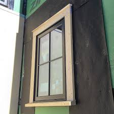My window sills only extend about an inch on each side of the window. The Results Of Our Trim Research 5 4 Smooth Hardie 1x4 Side Casing 1x6 Head Casing Custom Drip Ca Window Trim Exterior Wooden Window Frames Wood Clad Windows