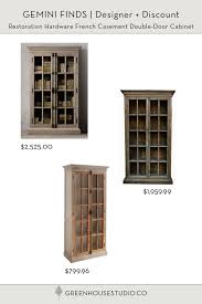 This diy mini greenhouse is the perfect addition for any plant lover's home. Gemini Finds Restoration Hardware French Casement Double Door Cabinet Greenhouse Studio