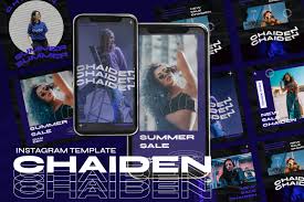 Sometimes you need to see beforehand how a particular photo or video will look like at your instagram profile. Chaiden Instagram Template In Social Media Templates On Yellow Images Creative Store