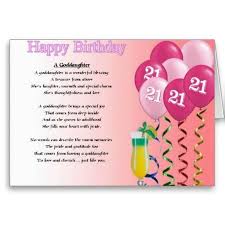 21st Birthday Goddaughter Poem Greeting Card Zazzle Co Uk Daughter Of God Birthday Poems 21st Birthday
