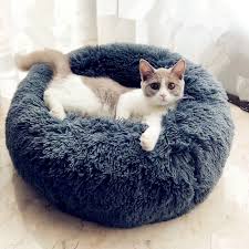 Round Cat Beds House Soft Long Plush Best Pet Dog Bed For Dogs Basket Pet Products Cushion Cat Bed In 2020 Faux Fur Pet Bed Dog Beds For Small Dogs Best