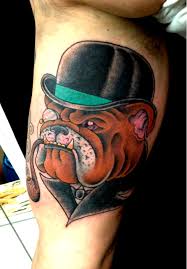 Uk flag tattoo design for shoulder. English Bulldog Tattoos