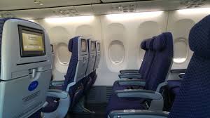 This plane has a total seating capacity of 148 passengers in a two class aa uses a cigarette lighter style outlet delivering 15 volts of current. Review Of United Flight From Orlando To Newark In Premium Eco