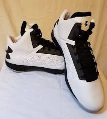 Black And White Under Armour Shoes Mens Under Armour Micro G Black White High Top Basketball Sneakers Size 14 Sneakers Under Armour Shoes White High Tops