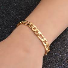 $60.00 18k gold plated diamond accent swirl bracelet 18k Gold Bracelets Trendy 22cm 8mm Cuban Link Hand Chain Bracelet Men Jewelry Wish